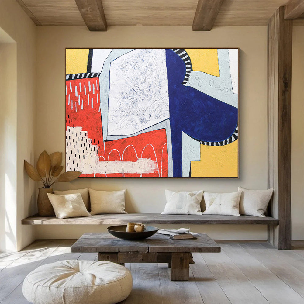 Immense Hand - Painted Abstract Wall Decor for Dining Room & Bar DKH544