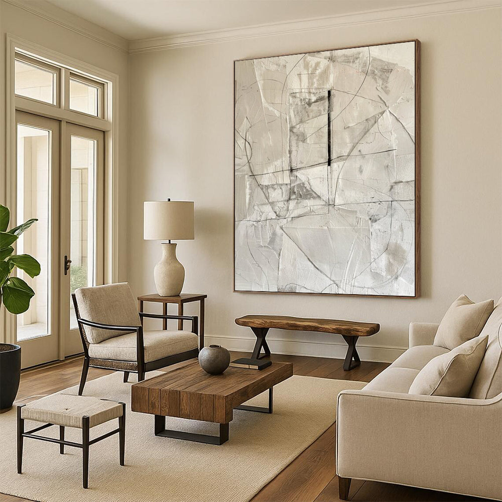 Large Hand - Painted Custom Abstract Canvas for Living Room and Bar DTP001