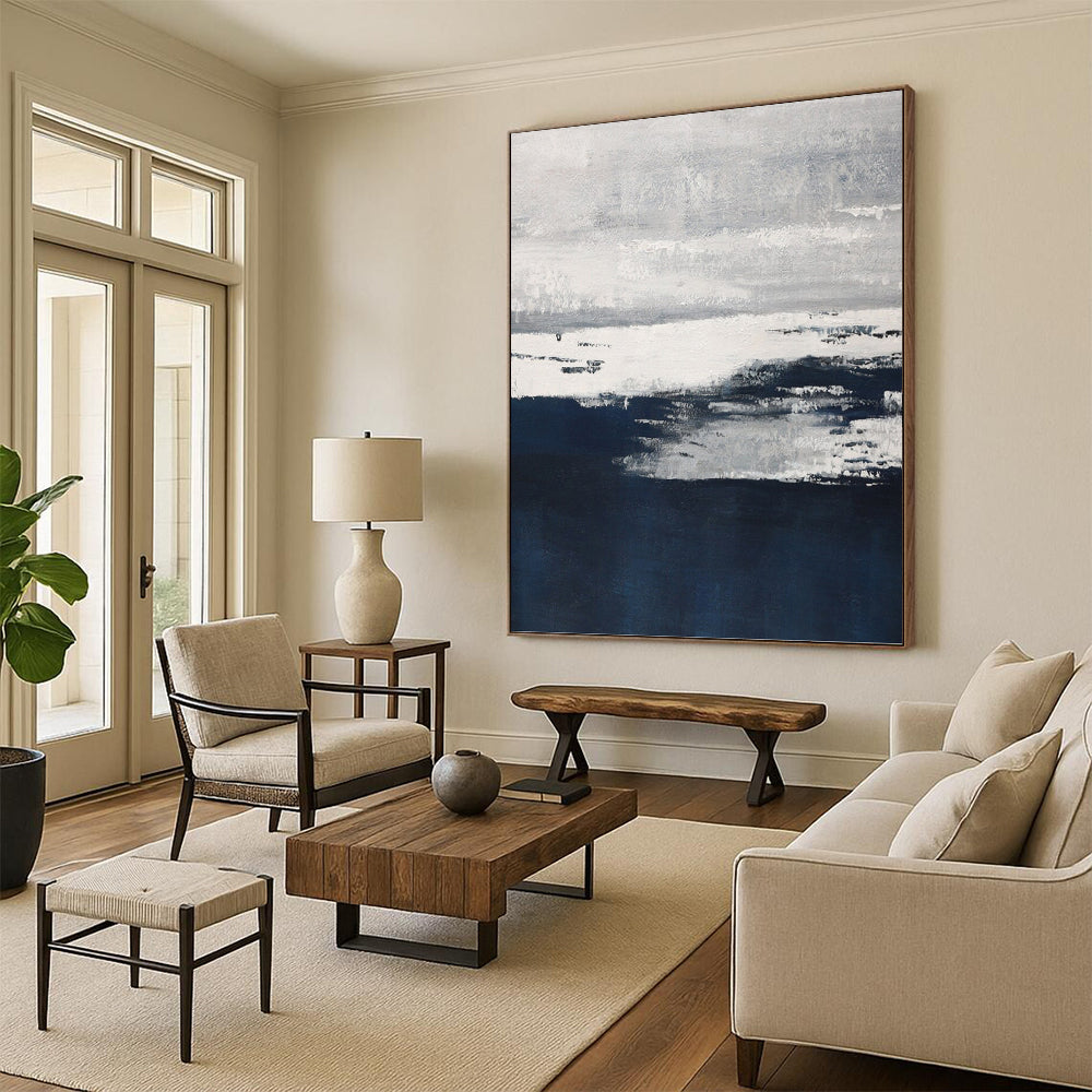 Super - Sized Vertical Hand - Painted Textured Custom Abstract Ballad, for Hotel and Dining Room DKH1540