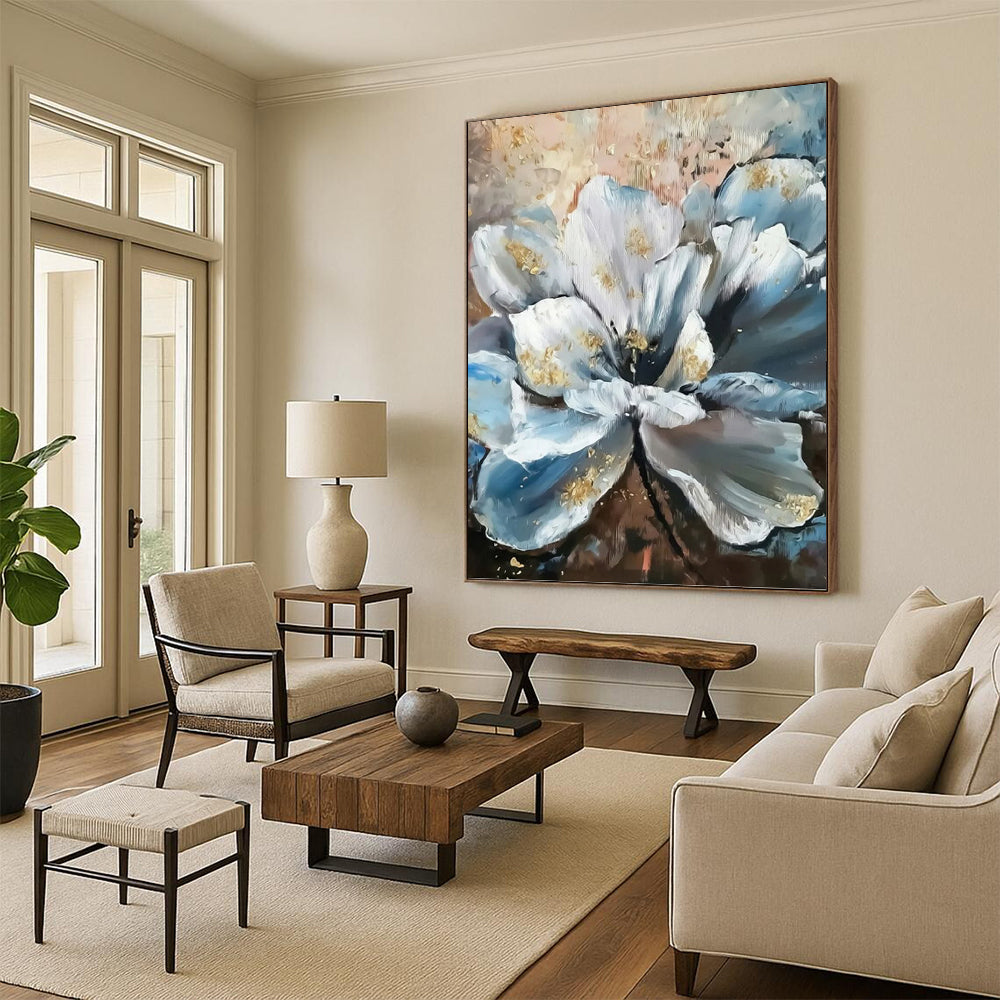 Large Vertical Custom Abstract Hand - Painted Canvas for Office and Bar DKH1635