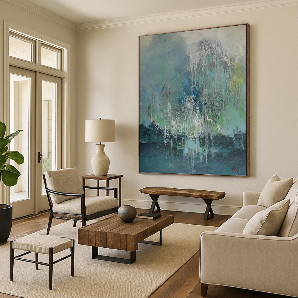 Enormous Hand - Painted Textured Abstract Mural for Bar & Living Room DKH1199