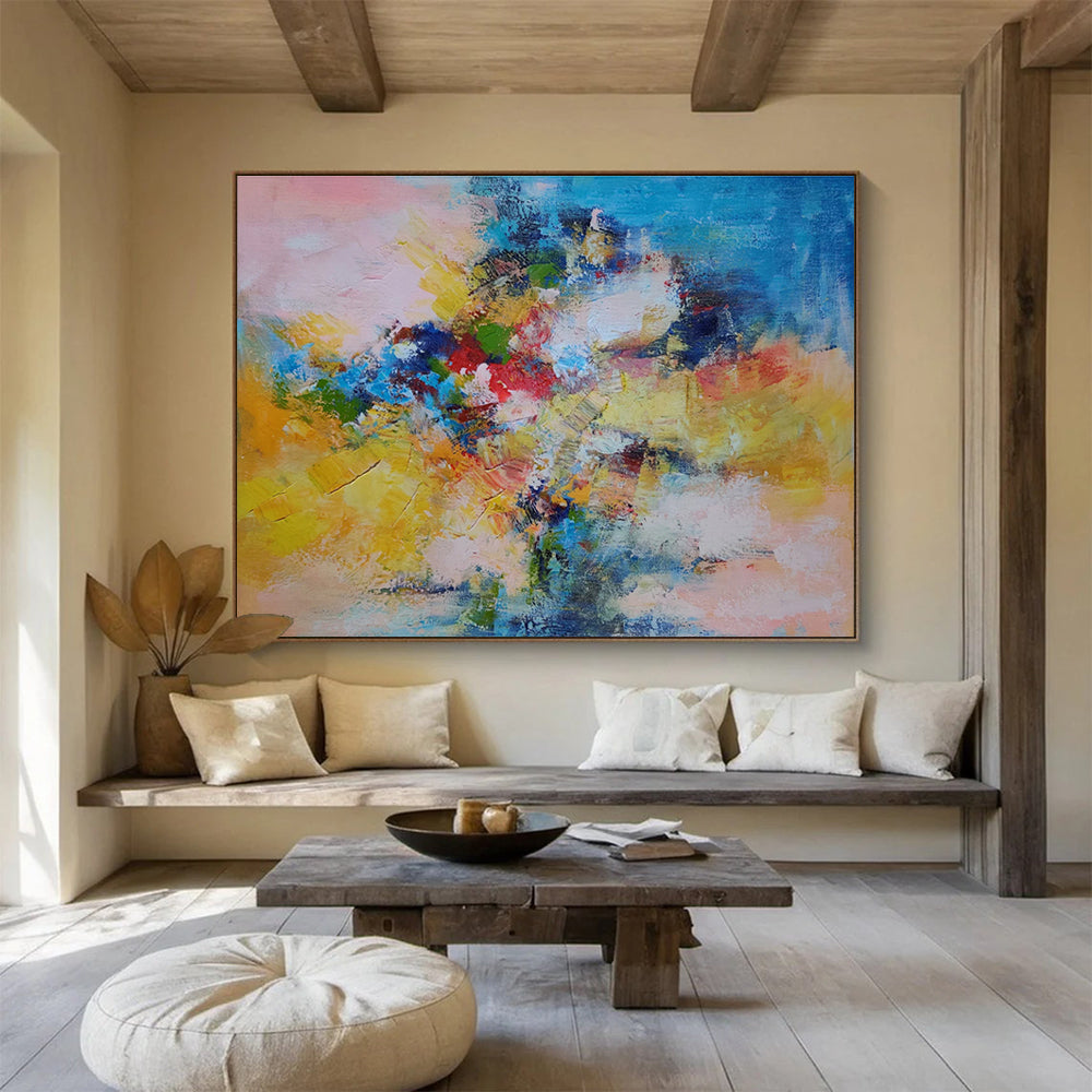 Custom Hand-Painted Large Abstract Mural for Office & Hallway DKH118