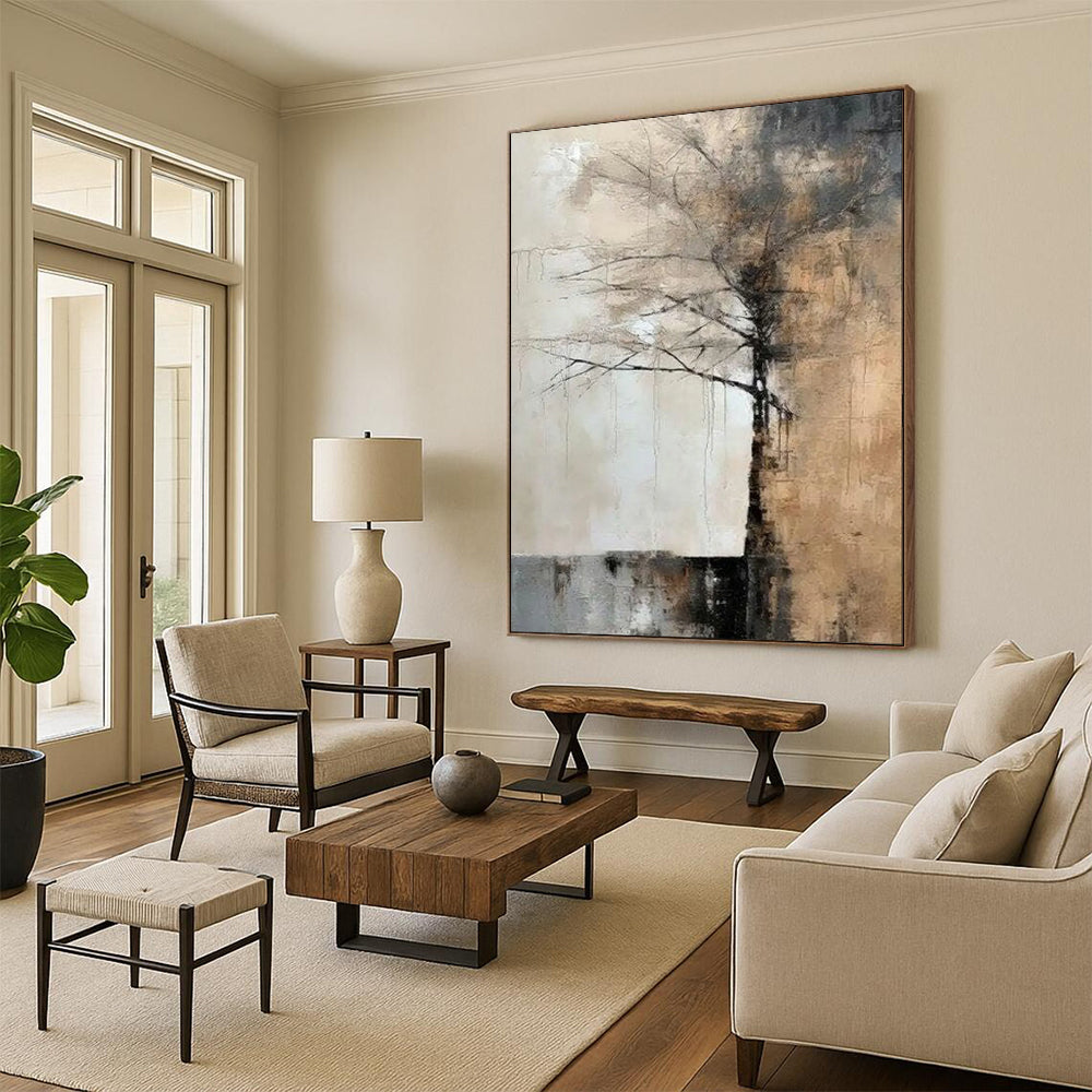 Hand-Painted Personalized Abstract Painting for Living Room & Entryway LargeART1929