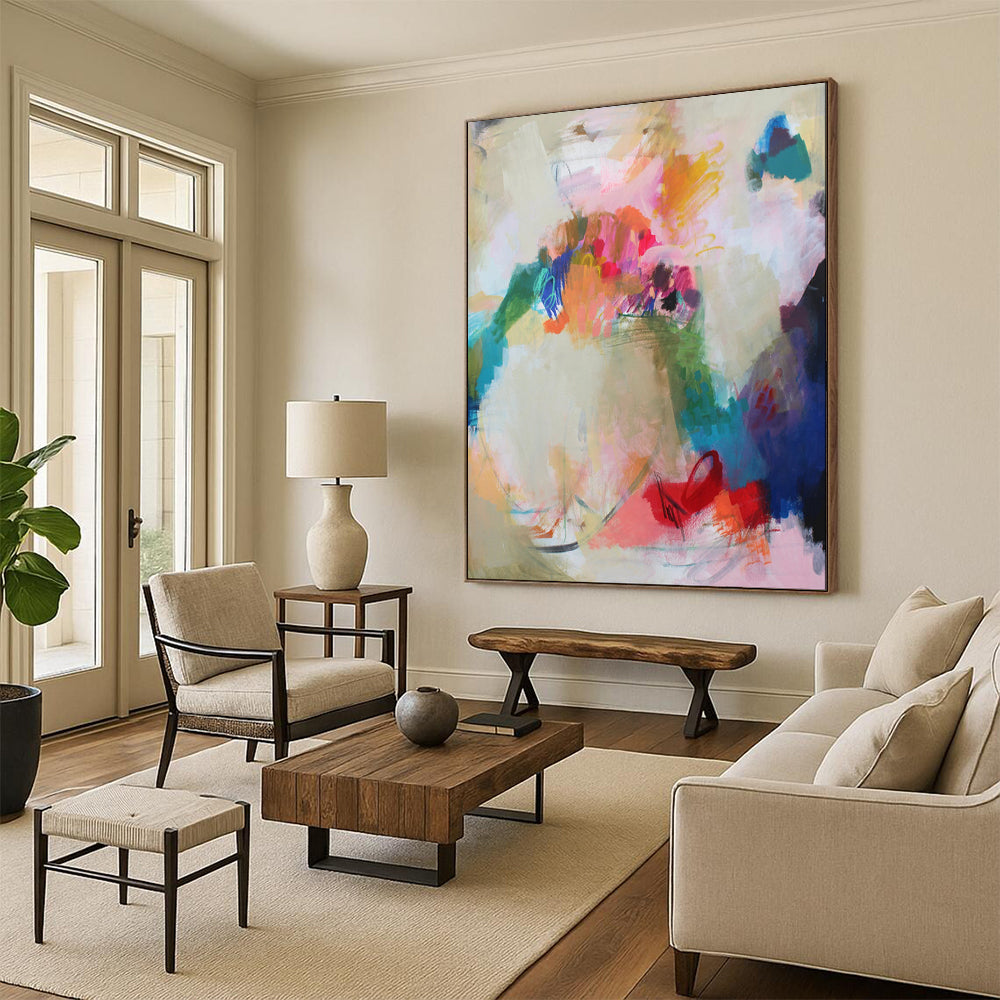 Large-Scale Custom Hand-Painted Abstract Art for Hallway & Entryway LargeART1856