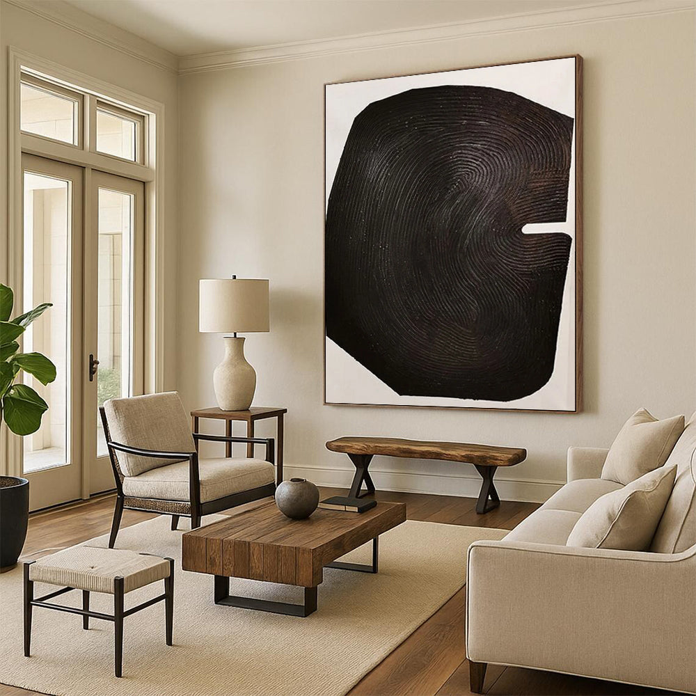 Colossal Custom - Painted Textured Canvas Abstract for Hotel Suite & Living Room DKH1052