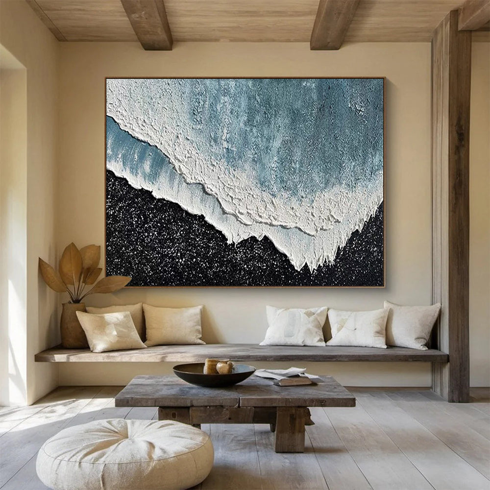 Textured Ocean Wave - Coastal Bathroom or Living Room Art DLZ207