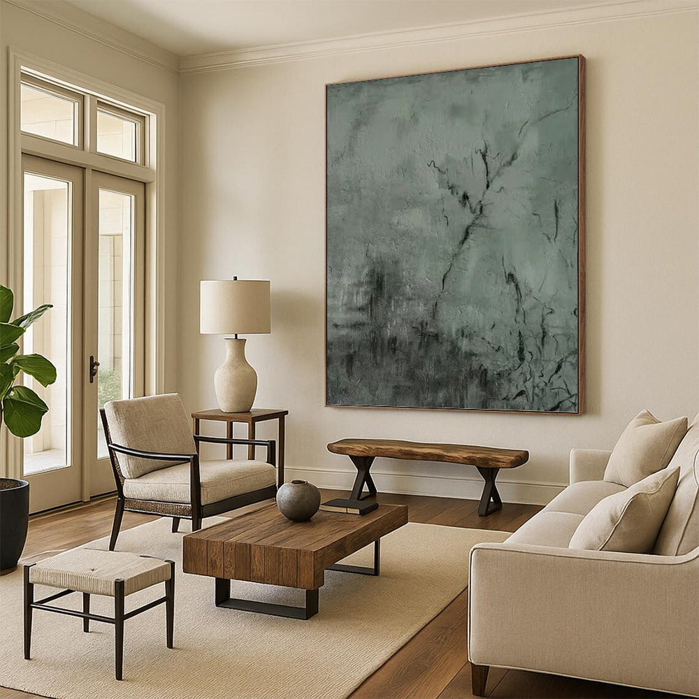 Monumental Hand - Painted Textured Abstract for Study & Conservatory DKH1205