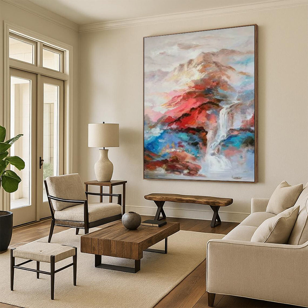 Gigantic Hand-Painted Abstract Mural for Living Room & Dining Room LargeART2346