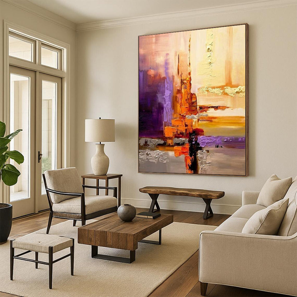 Custom Abstract Artworks: Big Dimensions, Textured Beauty for Living Room & Office DTP278
