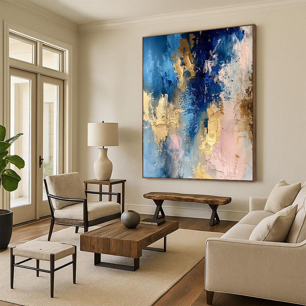 Colossal - Sized Hand - Painted Custom Abstract Gem for Entryway and Living Room DTP072
