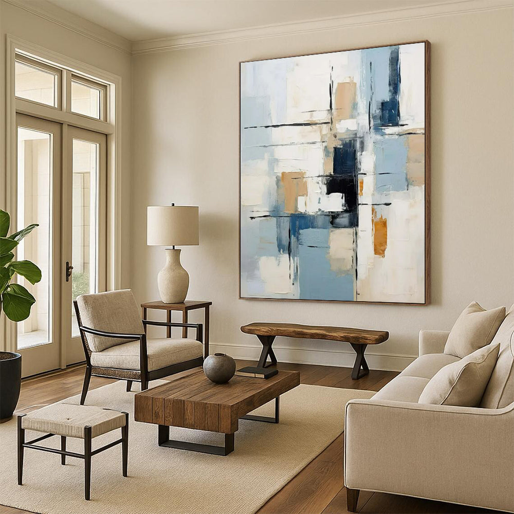 Monumental-Sized Hand-Painted Abstract Wall Art for Office & Living Room LargeART2342
