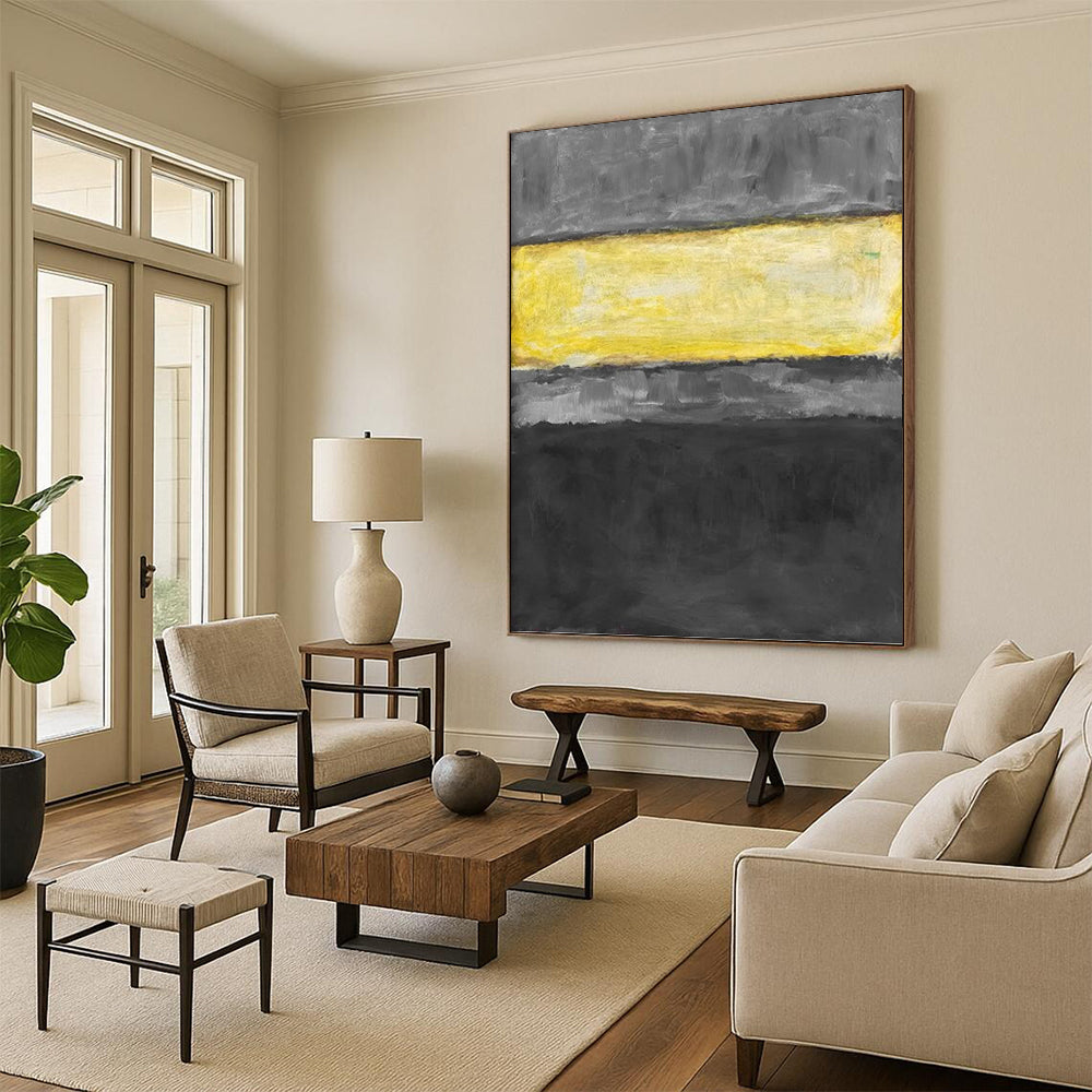 Enormous Vertical Hand - Painted Custom Abstract Symphony (with Hazy - Mist Textures) for Office and Dining Room DKH1625