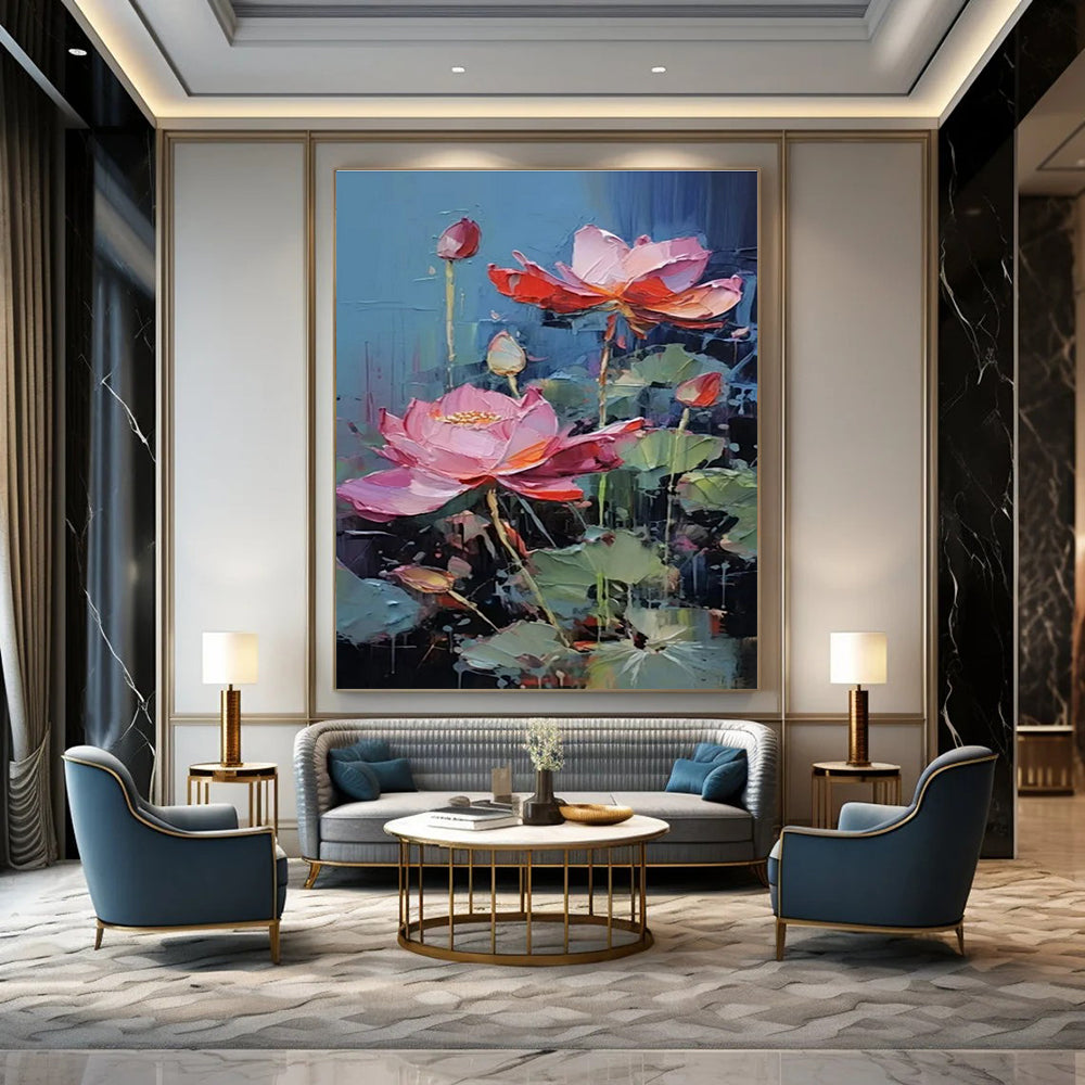 Oversized Hand-Painted Abstract Mural for Office & Bar LargeART1436