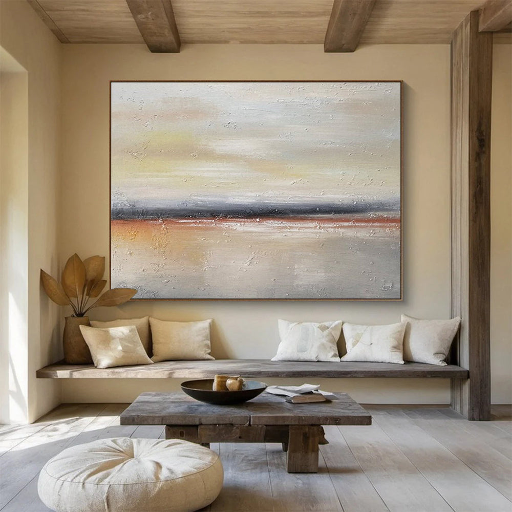 Warm Tones Abstract Landscape - Cozy Living Room Charm DLZ019