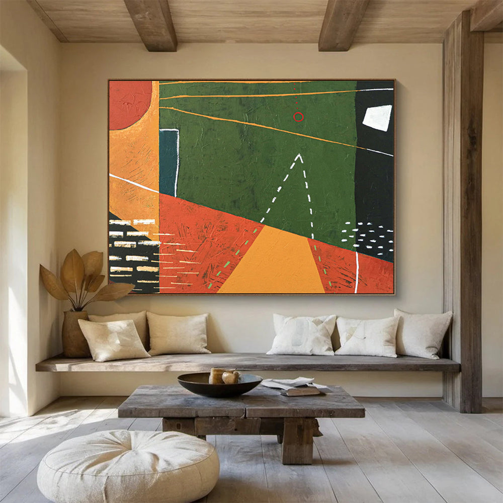 Oversized Hand - Painted Abstract Wall Decor for Hallway & Living Room DKH558