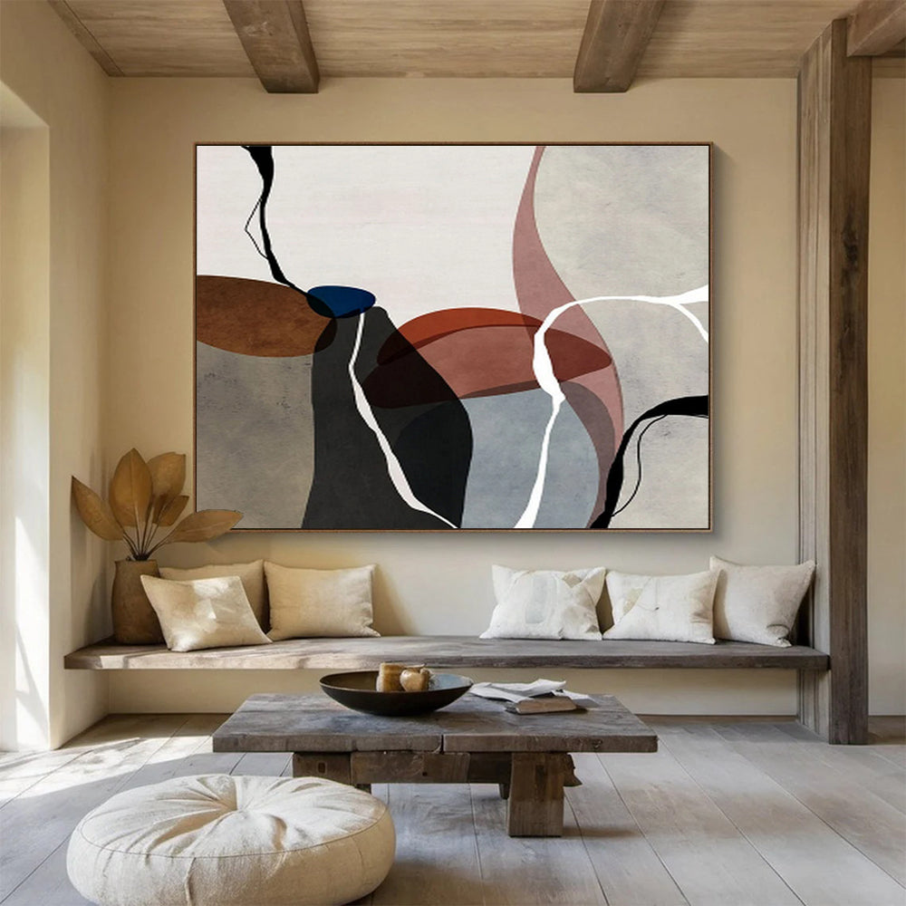 “Abstract Resonance” Oversized Abstract Canvas for Living Room & Bar DKH358