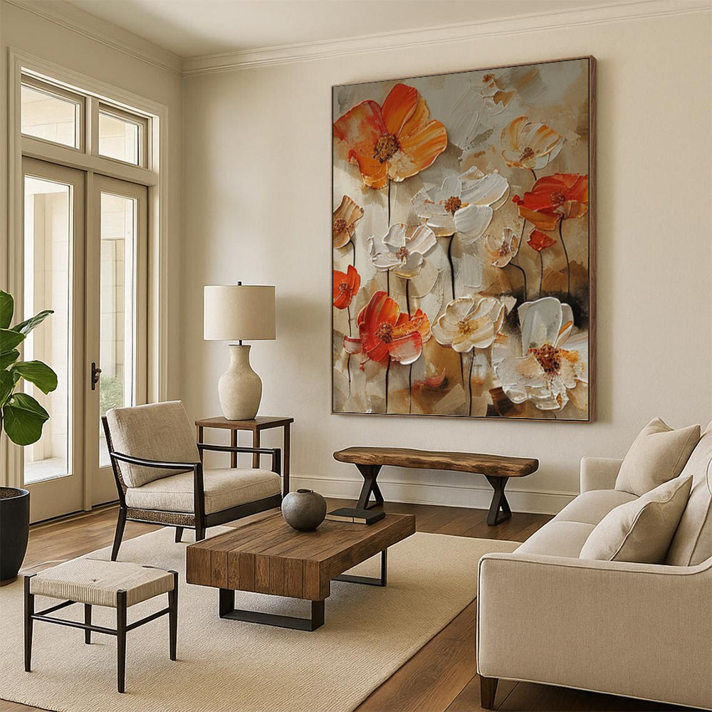 Energetic Hand - Painted Textured Abstract on Canvas for Office & Bedroom DKH1399