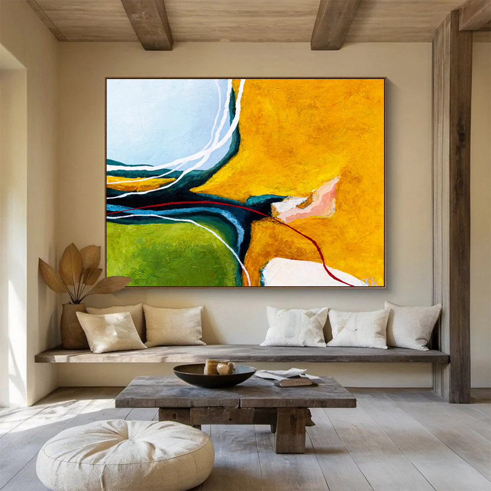 Grandiose Hand - Painted Abstract Mural for Entryway & Dining Room DKH552