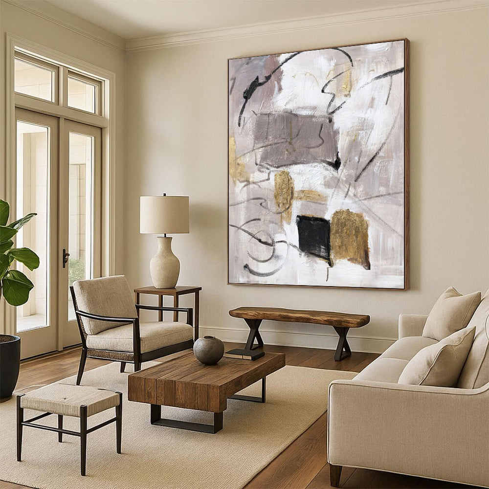 Enchanting Hand - Painted Textured Abstract for Dining Room & Hotel DKH1285