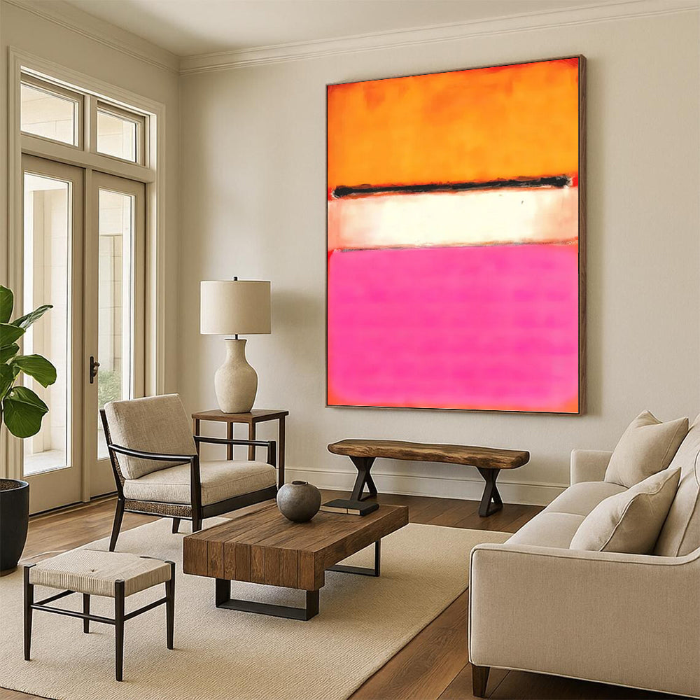 Gargantuan Vertical Hand - Painted Textured Custom Abstract Canvas with Coral - Reef Textures, for Entryway and Hallway DKH1608