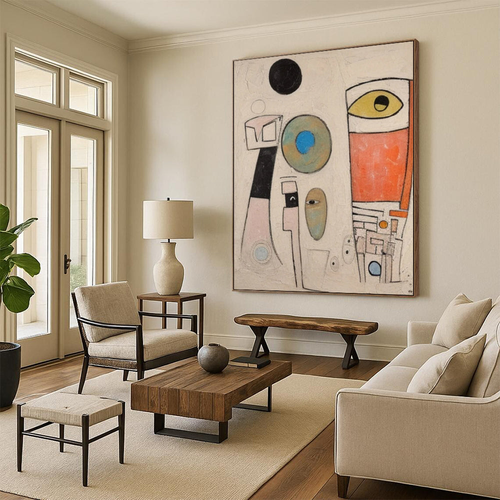 Vast - Proportioned Hand - Painted Custom Abstract Creation for Dining Room and Entryway DTP027