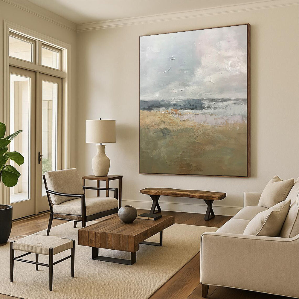 Radiant & Dazzling Oversized Custom Hand-Painted Abstract Painting for Bedroom & Hotel LargeART1956