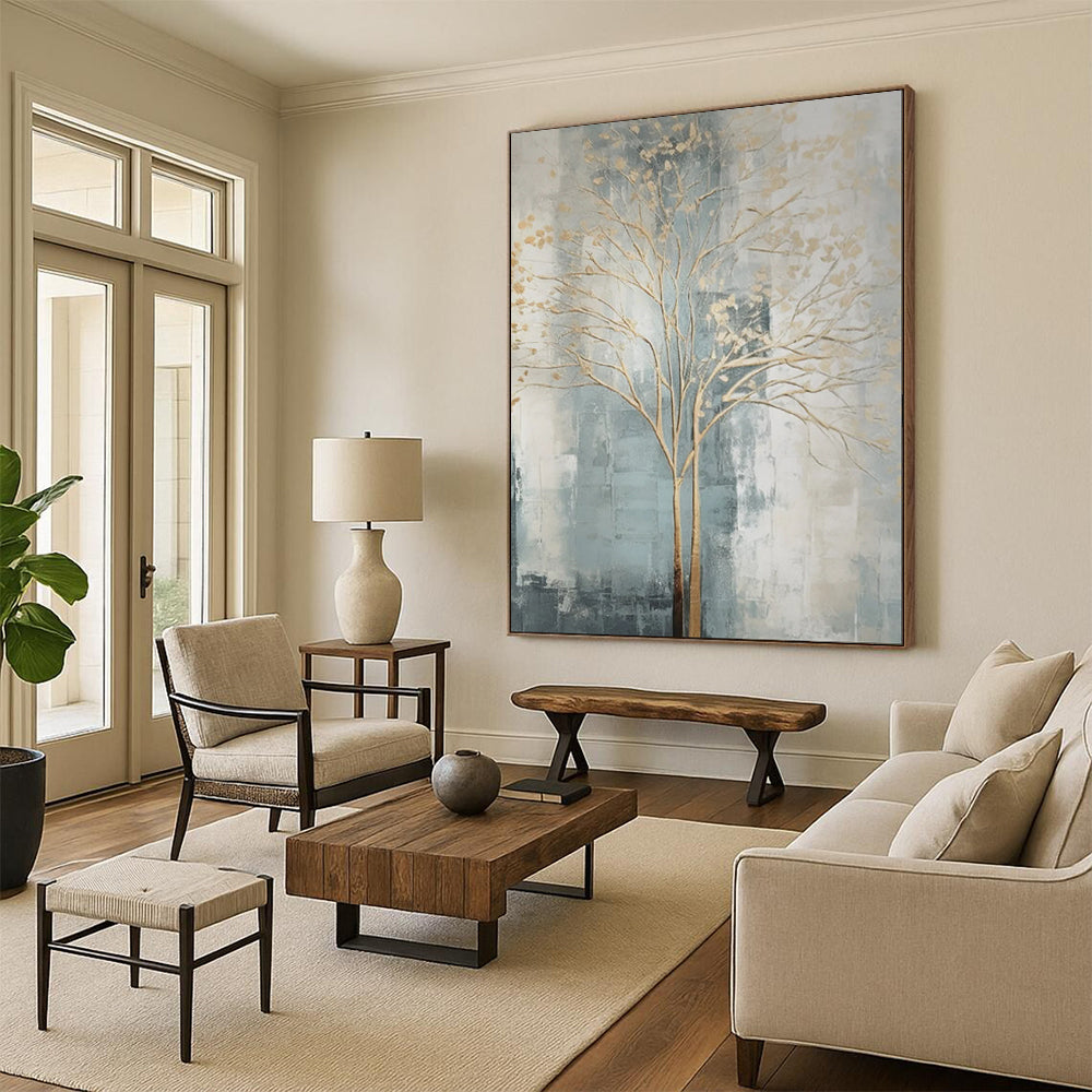 Large-Scale Custom Hand-Painted Abstract Art for Living Room & Hotel LargeART1838