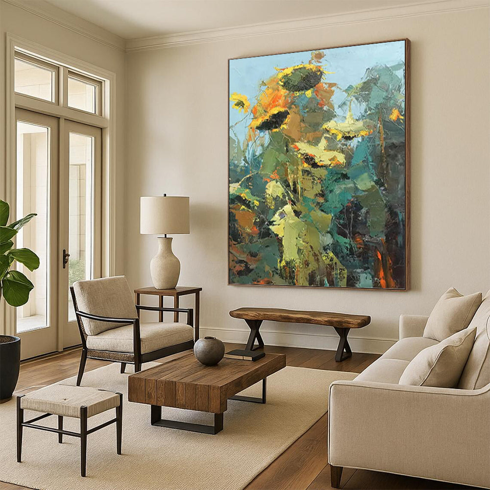 Immense Hand - Painted Custom Textured Canvas Abstract for Living Room & Hotel Suite DKH1045