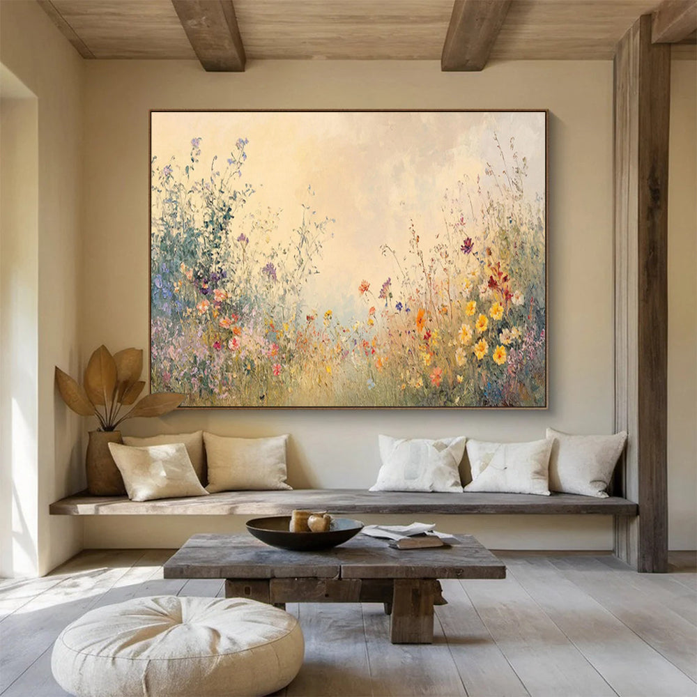 Vast Textured Hand - Painted Abstract Canvas for Decorative Focalization DKH693