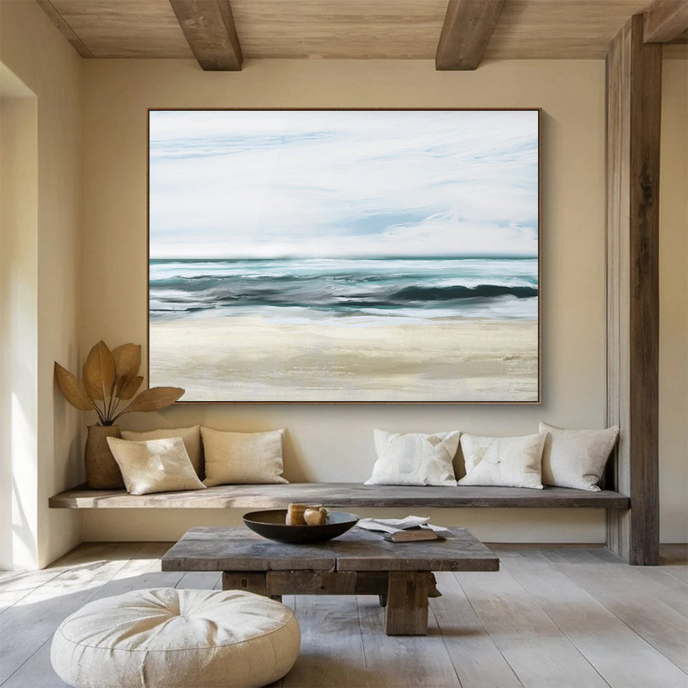 Soft Coastal Waves - Oversized Serene Bedroom Art DLZ128