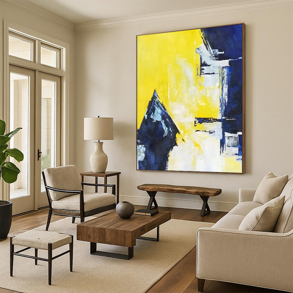 Massive-Scale Hand-Painted Abstract Canvases for Living Room & Office LargeART2304