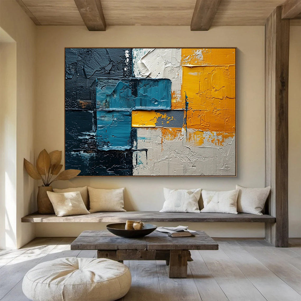“Artistic Harmonies” Large - Format Abstract Mural for Bedroom & Dining Room DKH276