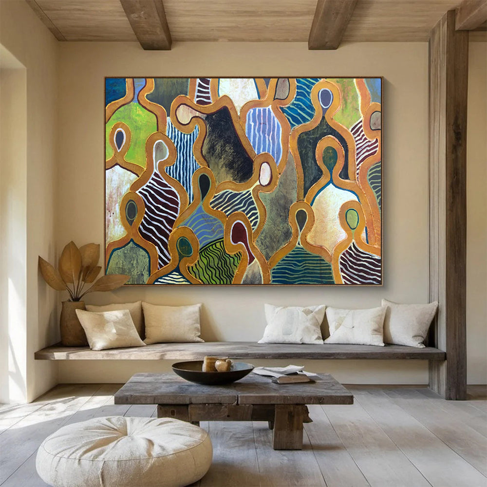 Gigantic Textured Hand - Painted Abstract Wall Mural for Decorative Impact DKH716