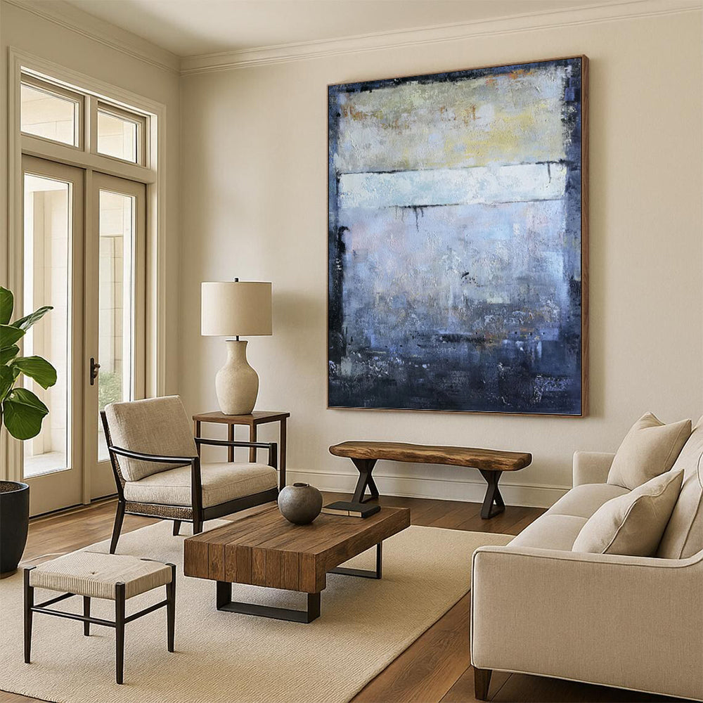 Extended - Extent Vertical Hand - Painted Custom Abstract Rondo (with Unique Textures) for Bar and Hallway DKH1575