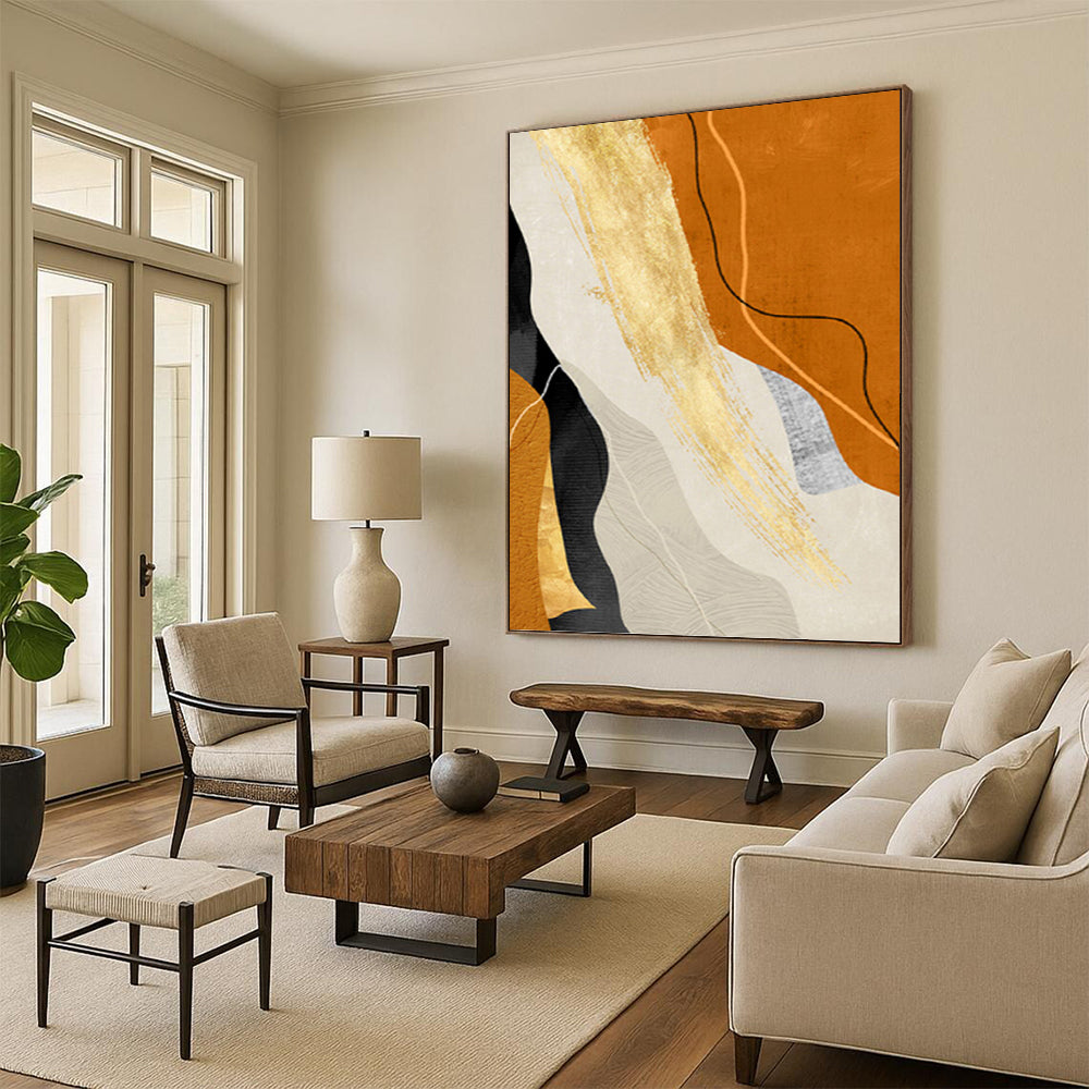 Vast - Sized Hand - Painted Custom Abstract Requiem (with Dynamic Textures), for Office and Dining Room DKH1517