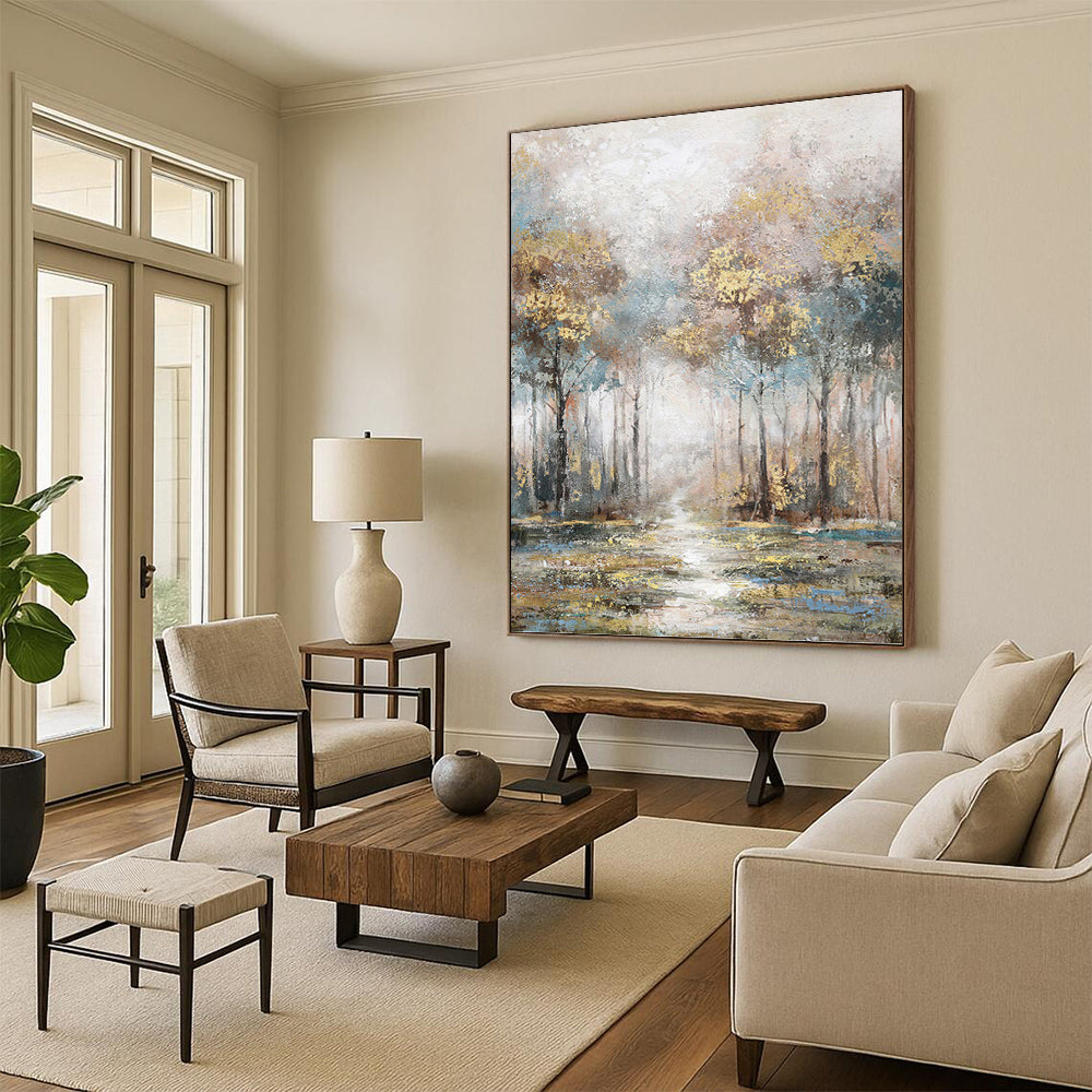 Large - Sized Magical Hand - Painted Textured Abstract on Canvas for Bedroom & Entryway DKH1433