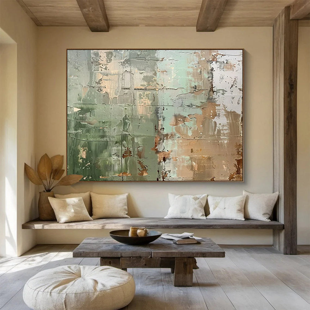 Green - Brown Textured Abstract - Eclectic Home Accent DLZ107