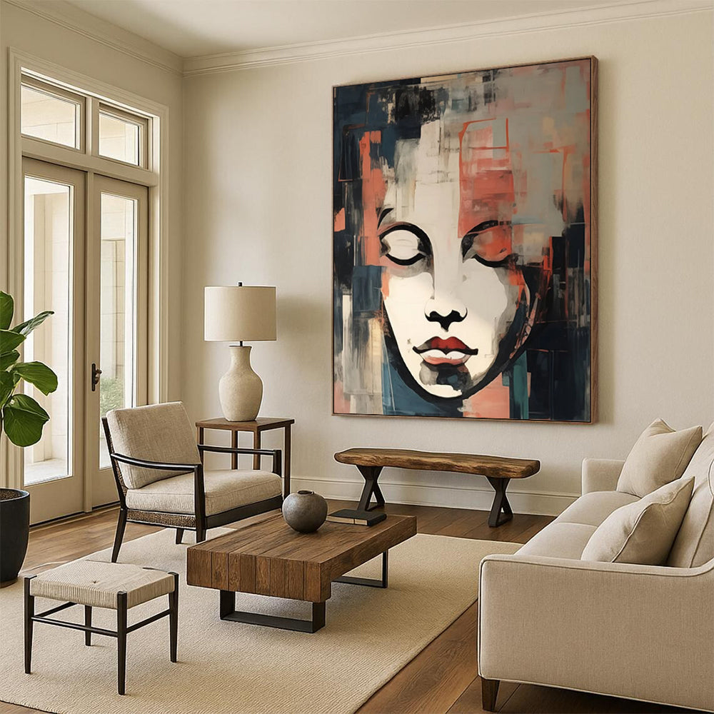 Velvet Petals: Grandiose Hand - Painted Custom Abstract Art for Office and Bar DTP124