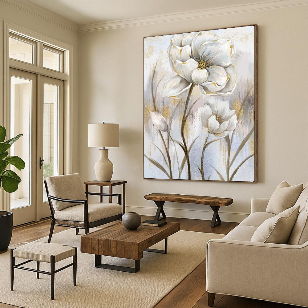 Hand-Painted Large-Scale Textured Abstract Wall Art for Bedroom & Hallway LargeART2124