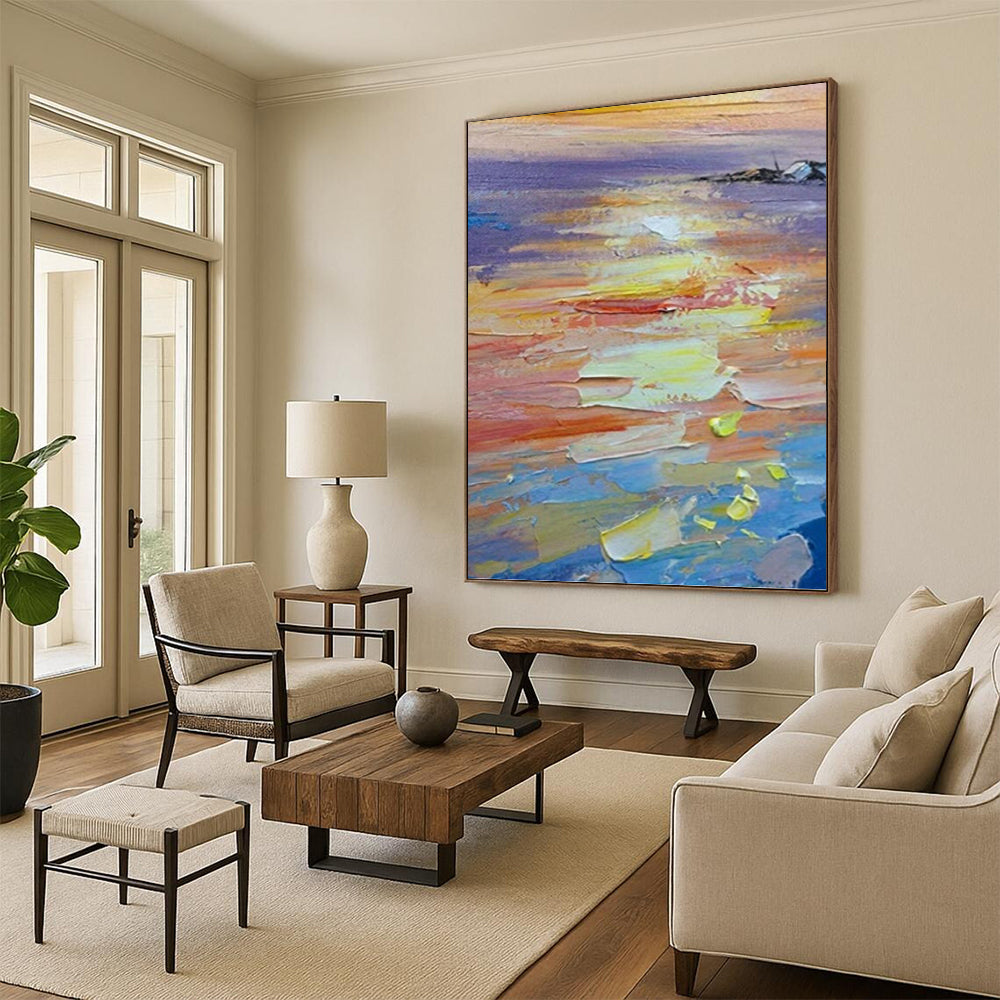 Oversized Hand - Rendered Custom Textured Canvas Abstract for Living Room & Bedroom DKH1040