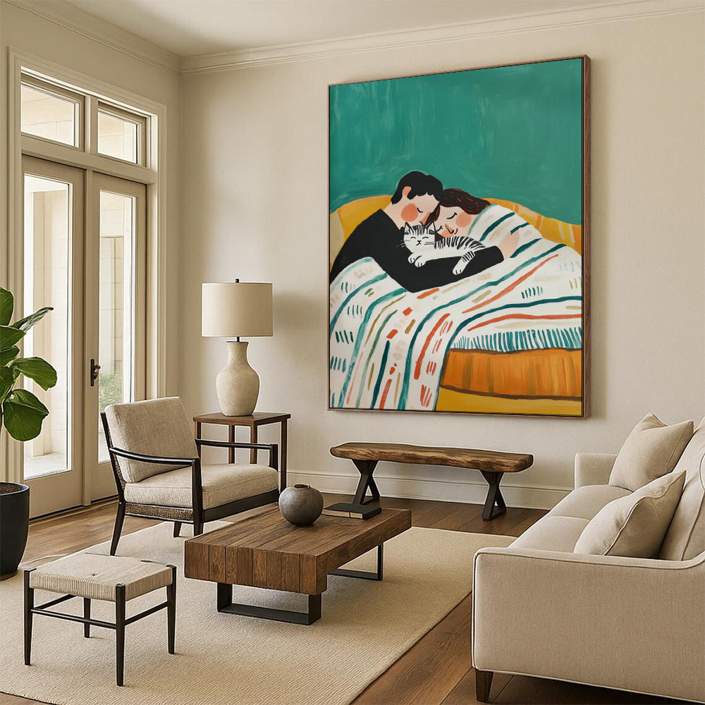 Whimsical & Charming Abstract Canvas Art for Bedroom & Living Room LargeART2043