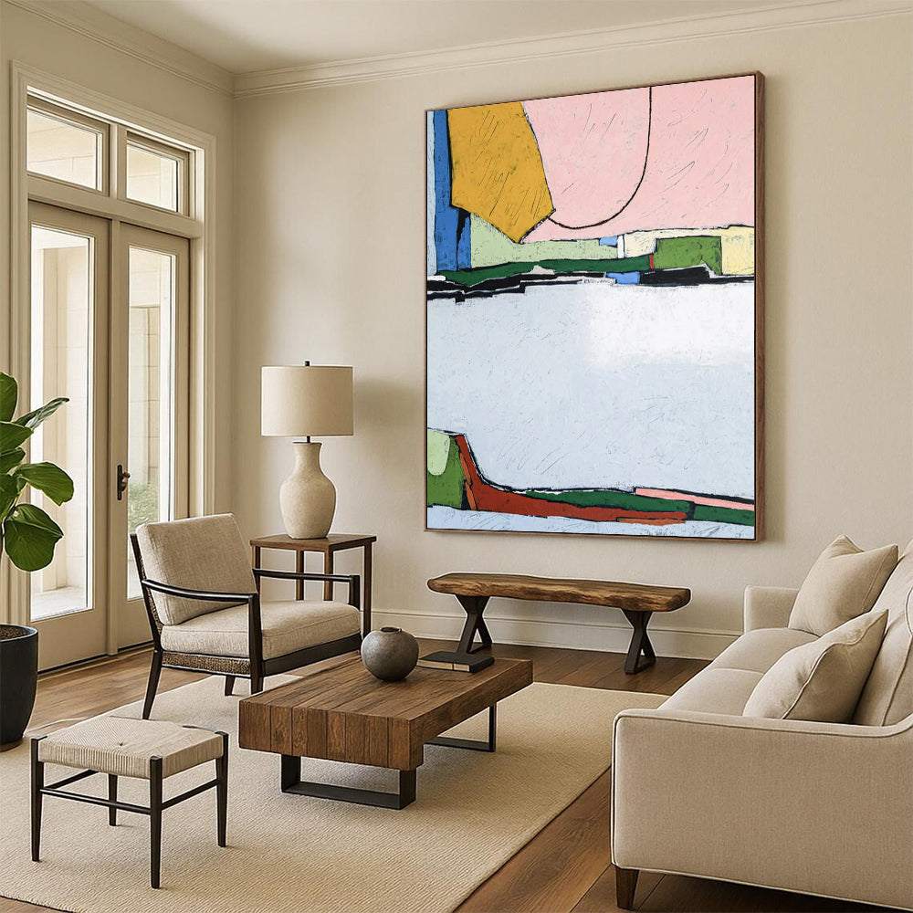 Breathtaking Large-Scale Hand-Painted Abstract Canvas: Transform Your Bedroom & Living Room LargeART2373