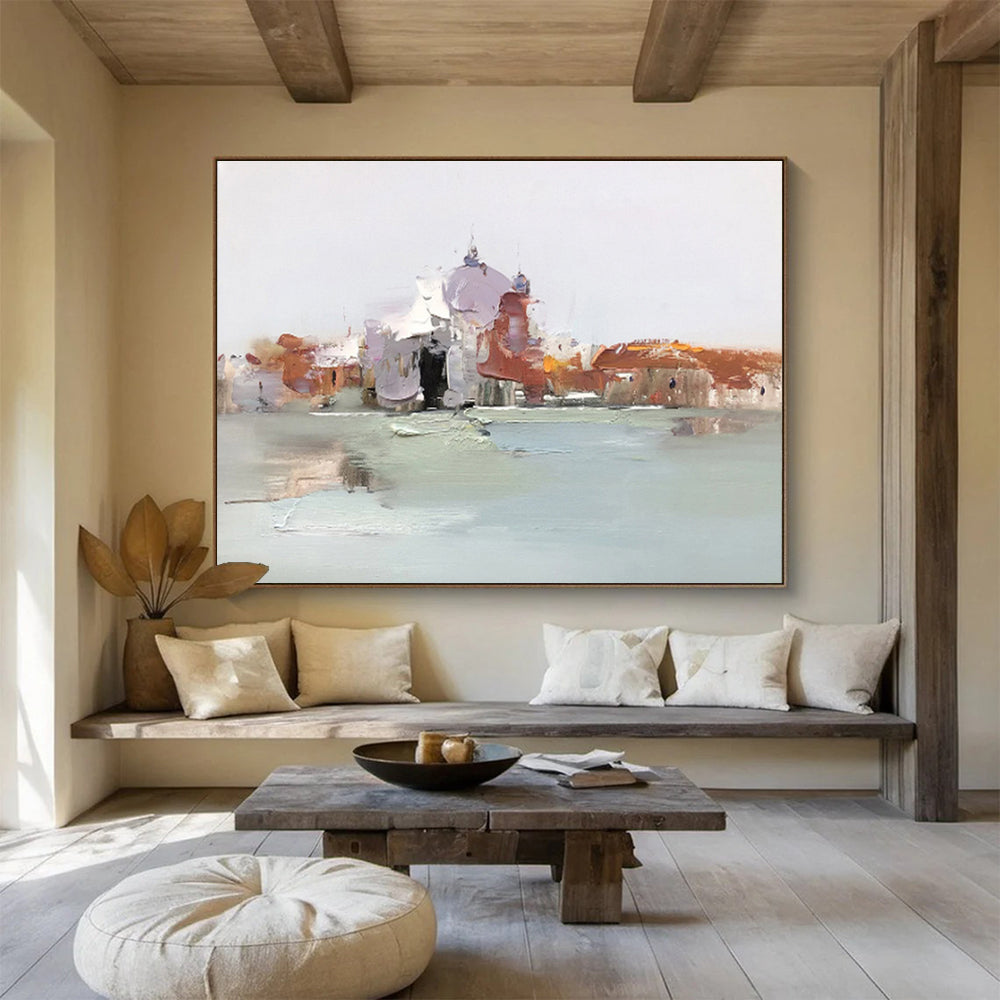 Tranquil Hand - Painted Textured Abstract Canvas for Bedroom & Hallway DKH633