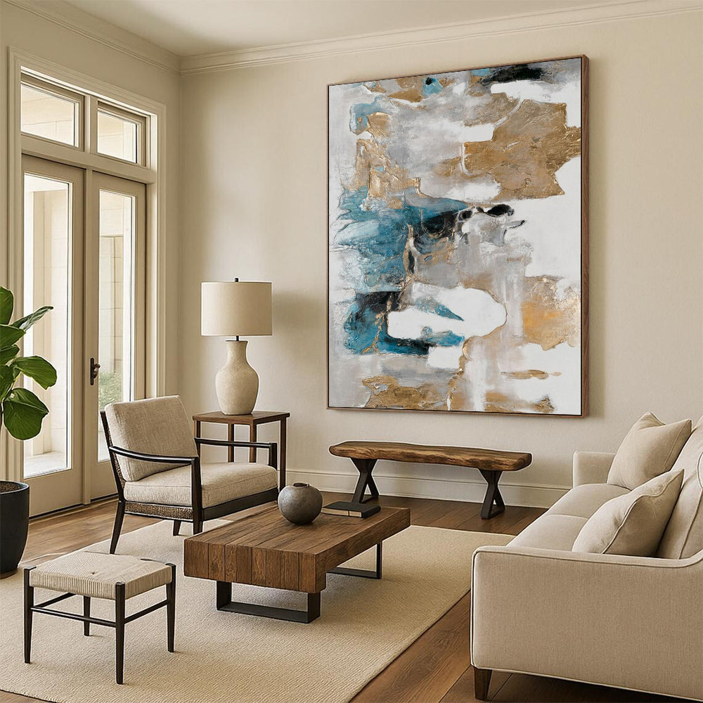 Gigantic-Scale Hand-Painted Abstract Wall Murals for Living Room & Art Gallery Nook LargeART2245