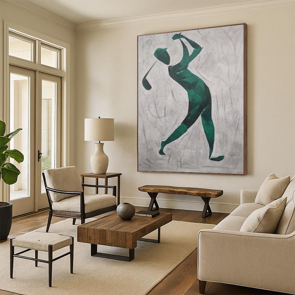 Giant - Scale Vertical Hand - Painted Custom Abstract Enigma (with Diverse Textures) for Dining Room and Hotel DKH1561