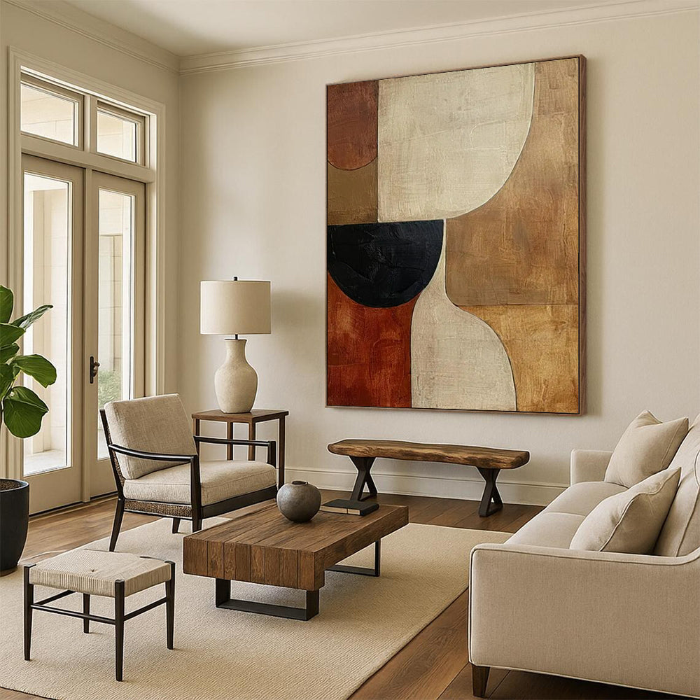 Expansive-Scale Hand-Painted Abstract Wall Art for Bedroom & Dining Room LargeART2365