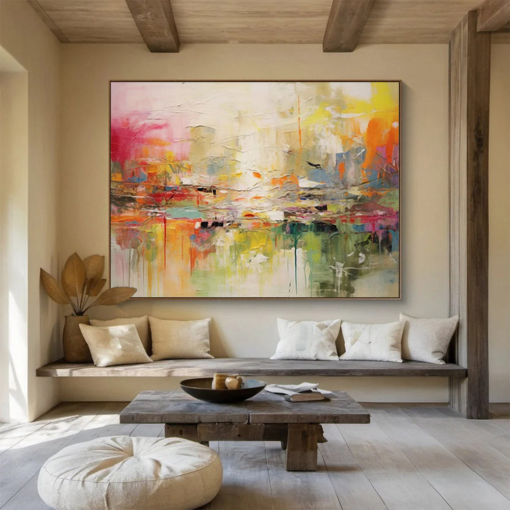 Enormous Hand-Painted Abstract Murals for Entryway & Living Room LargeART1536