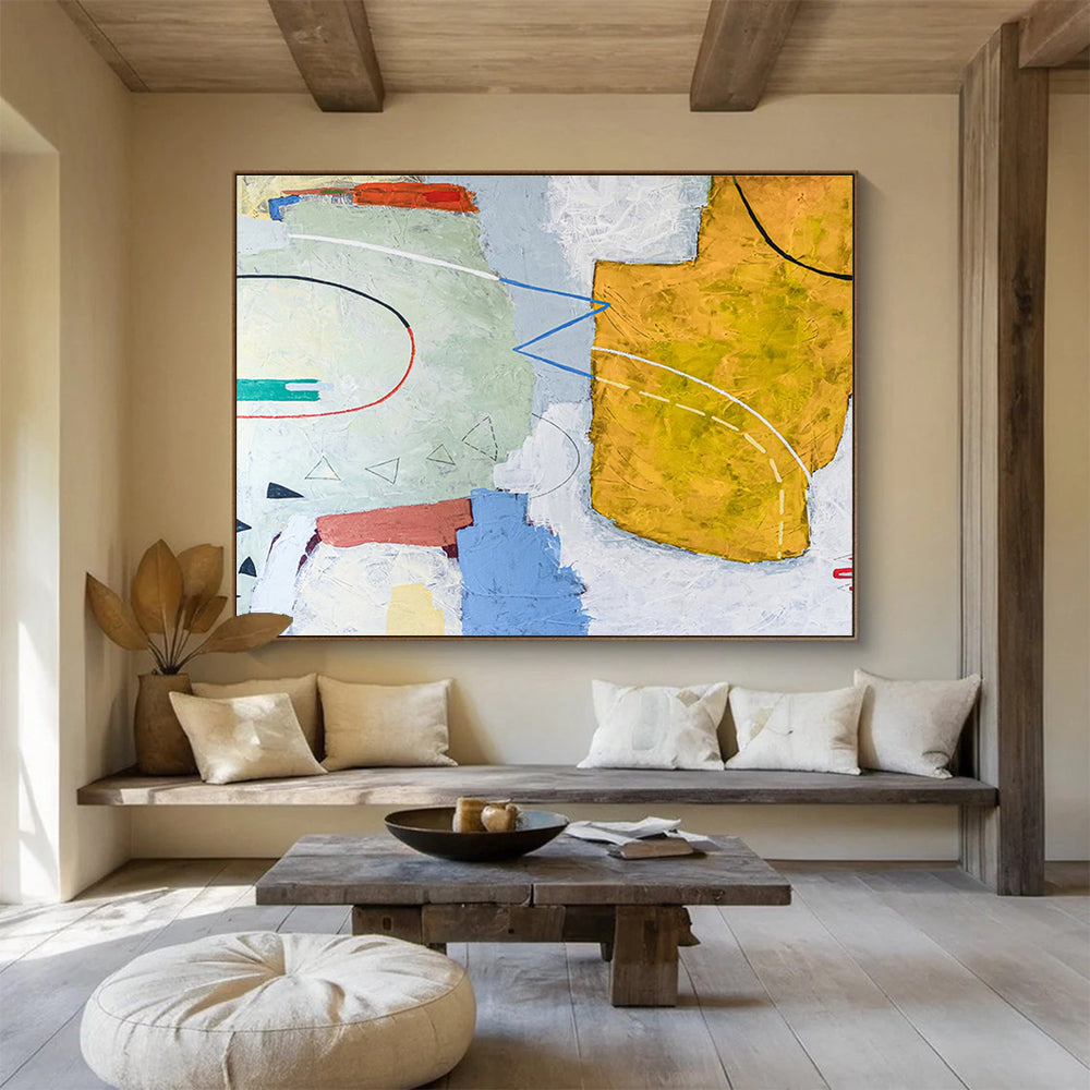 Striking Hand - Painted Abstract Painting for Entryway & Bar DKH559