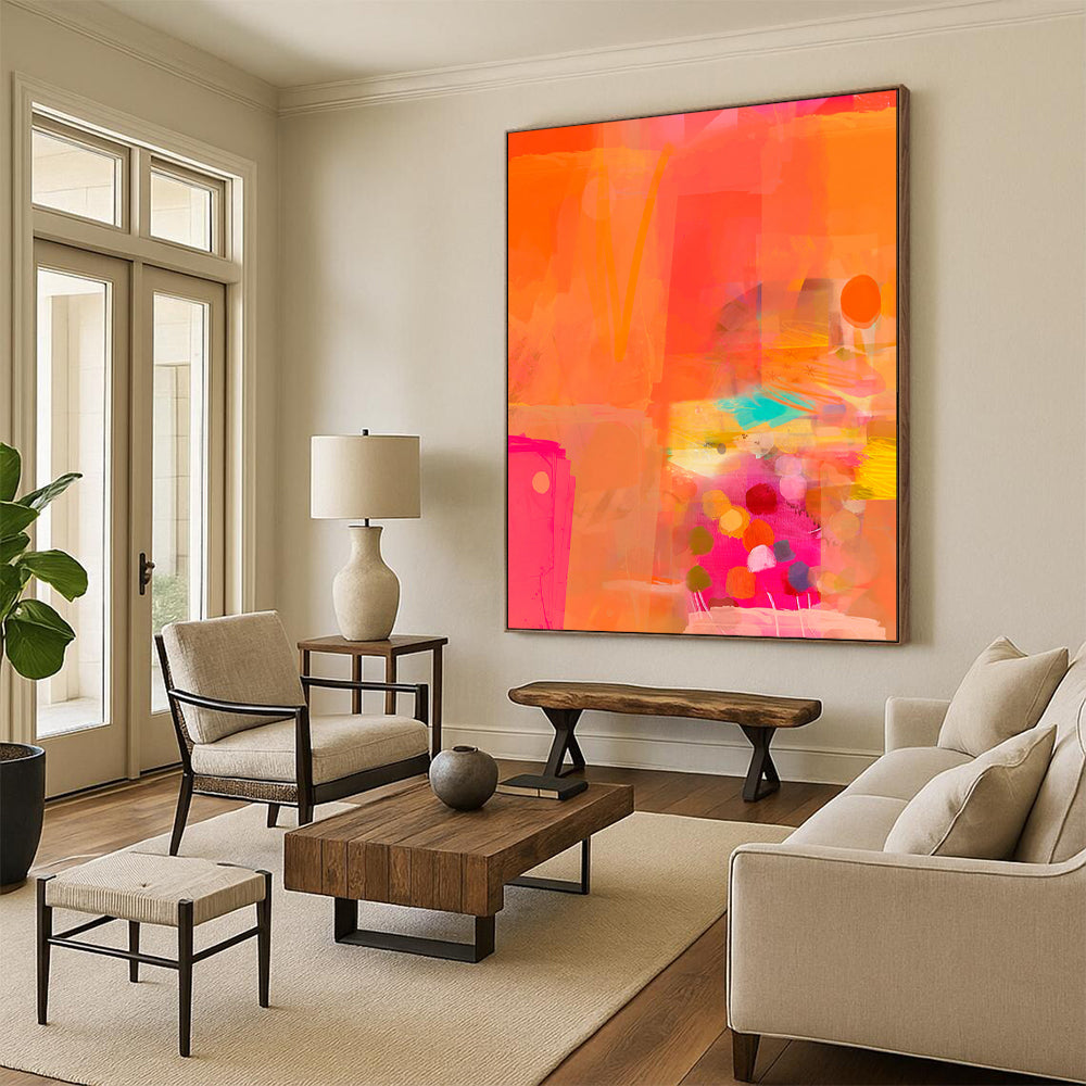 Elegant & Refined Hand-Painted Custom Abstract Painting for Bedroom & Hotel LargeART2002