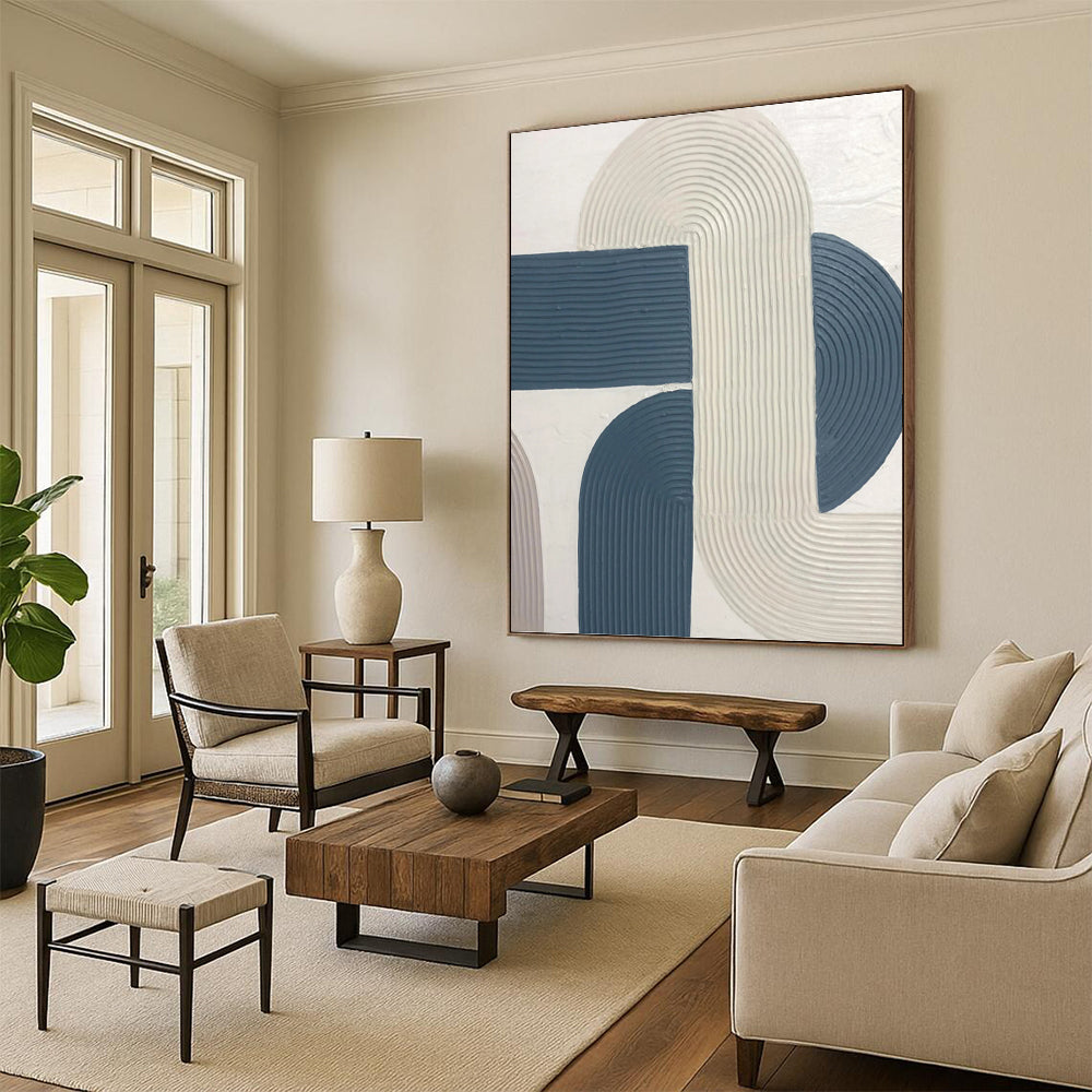 Custom - Designed by A - List Designers: Hand - Rendered Textured Canvas Painting for Office & Hallway DKH1163